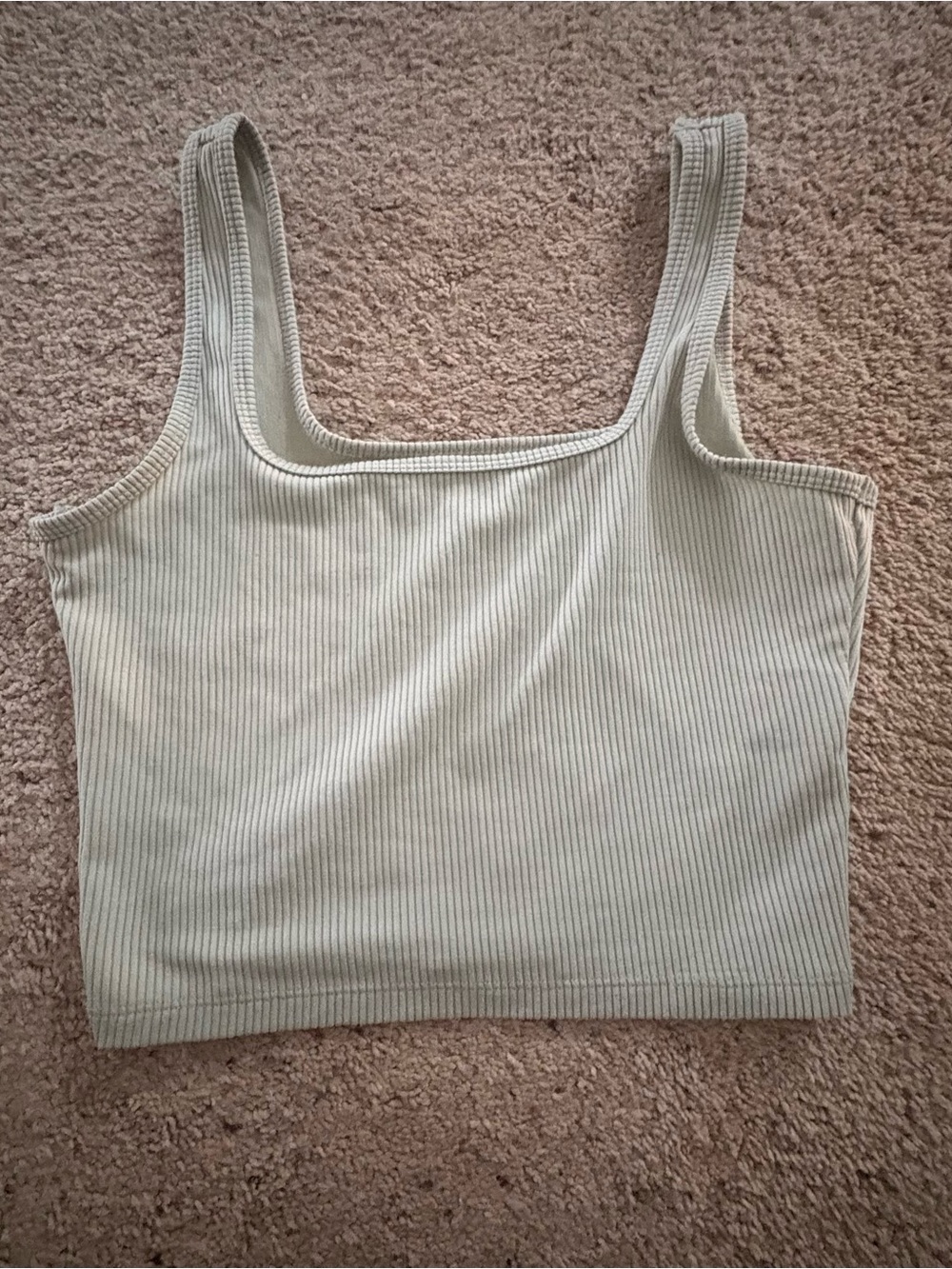 Hollister Ribbed Square-Neck Tank Top - Cream